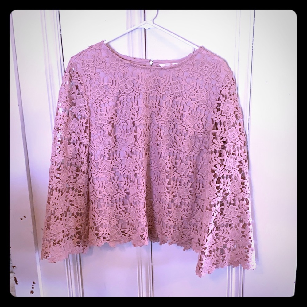 Pink Lace Long Sleeve Top